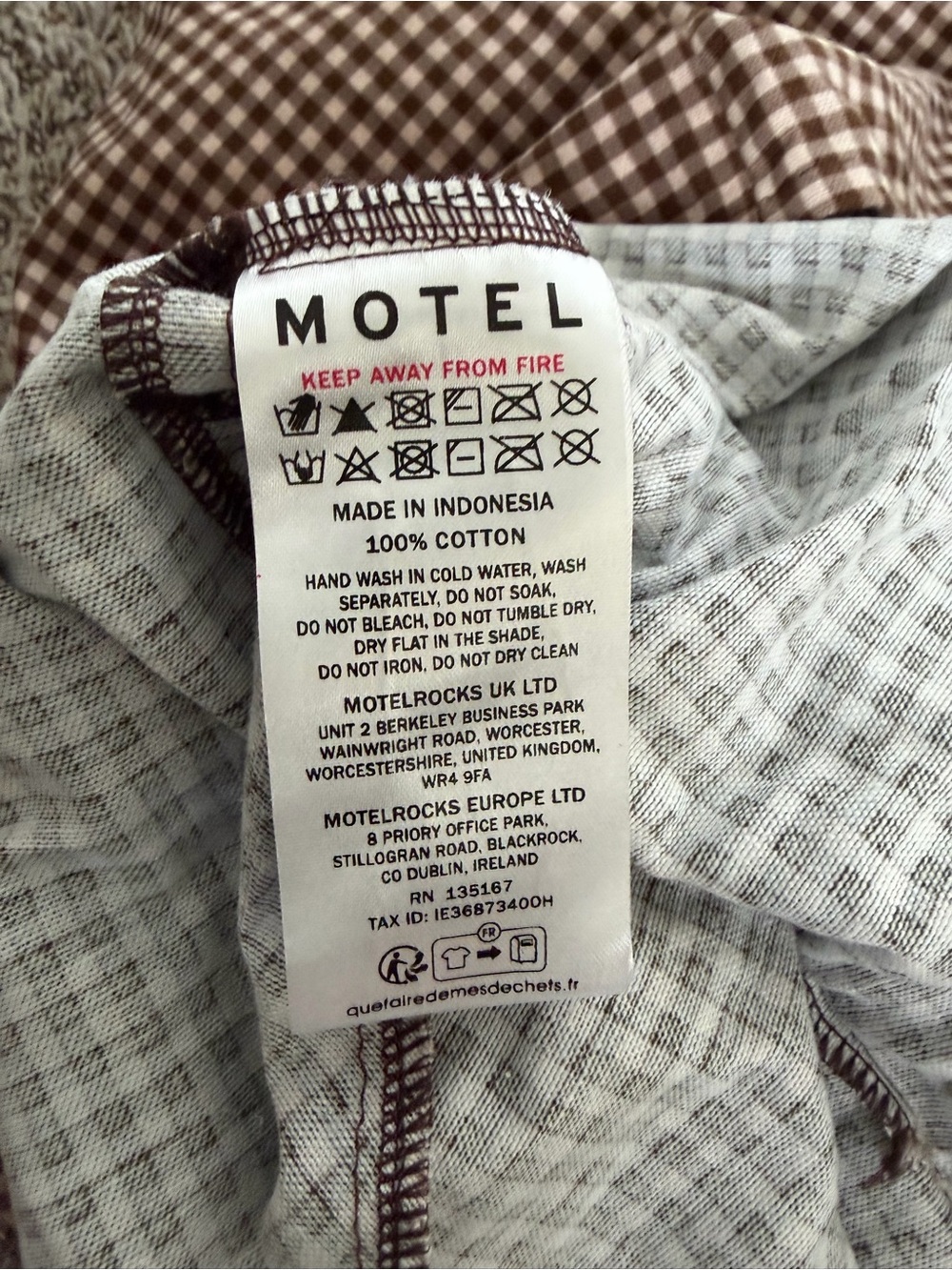 Motel Rocks Brown Gingham Ruffle-Strap Mini Dress - Picture 6 of 6